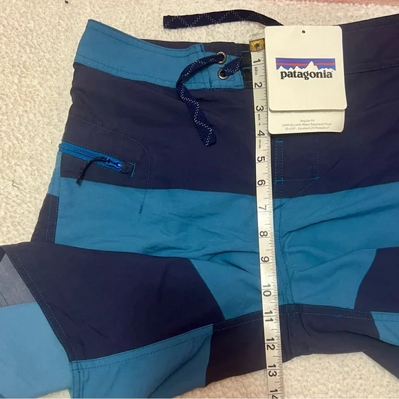 Patagonia Men's Board Shorts Minimalist Wavefarer Size 30 NWT Blue Stripe Trunks - Picture 10 of 11